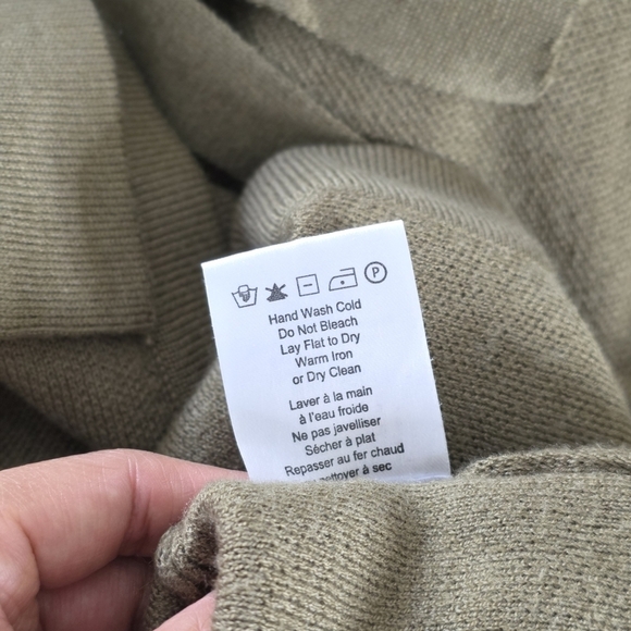 Heartloom Melina Wool Blend Midi Cardigan Dress in Olive, Size Small - Picture 10 of 10